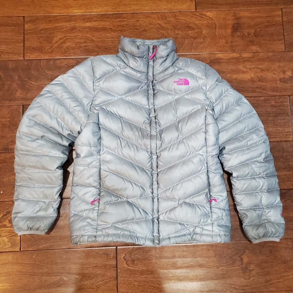 North Face 550 Down Grey Puffer Jacket Women's L